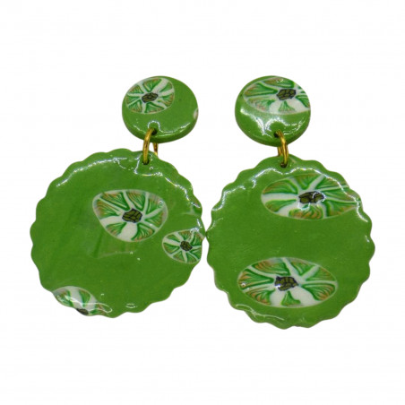 ronde  festonnée  vert chotoyant